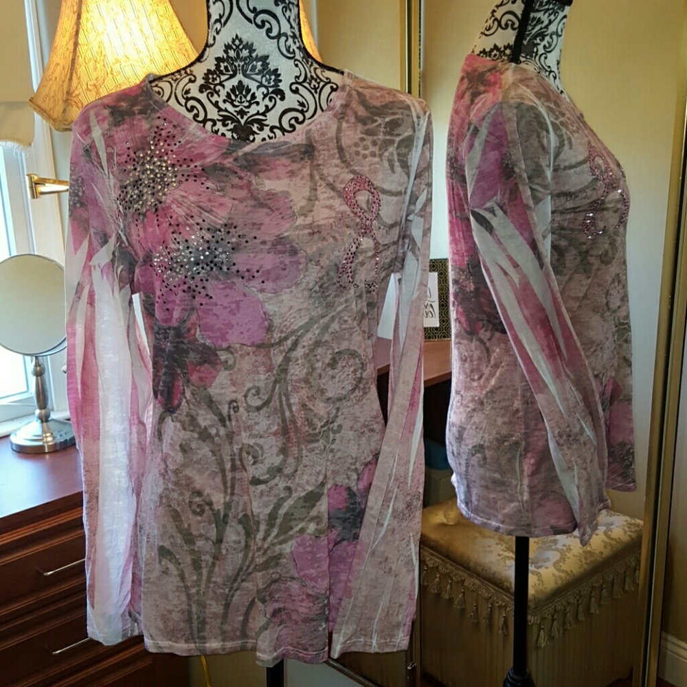 INC Pink Shirt with Embellishments